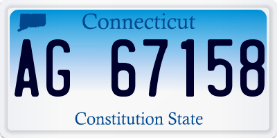 CT license plate AG67158