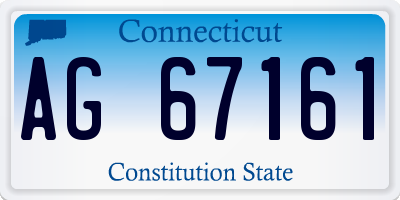 CT license plate AG67161