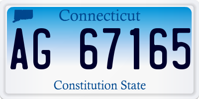 CT license plate AG67165