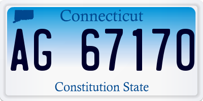 CT license plate AG67170