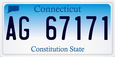 CT license plate AG67171