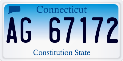 CT license plate AG67172