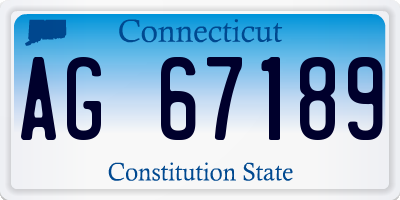 CT license plate AG67189