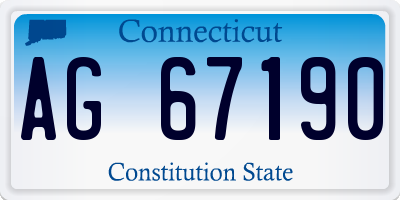 CT license plate AG67190