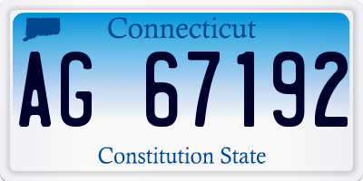 CT license plate AG67192