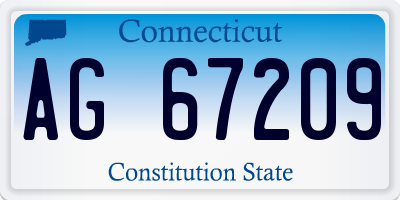 CT license plate AG67209