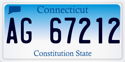CT license plate AG67212