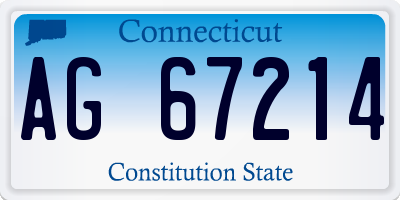 CT license plate AG67214