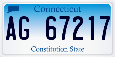 CT license plate AG67217