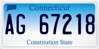 CT license plate AG67218