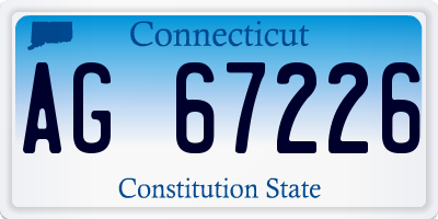CT license plate AG67226