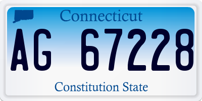 CT license plate AG67228
