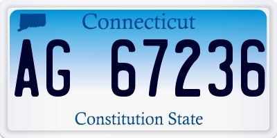 CT license plate AG67236