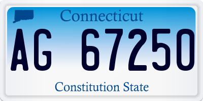 CT license plate AG67250