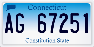CT license plate AG67251