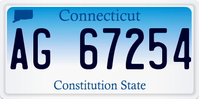 CT license plate AG67254