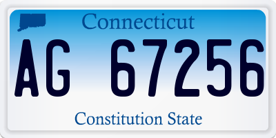 CT license plate AG67256