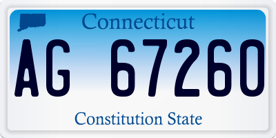 CT license plate AG67260