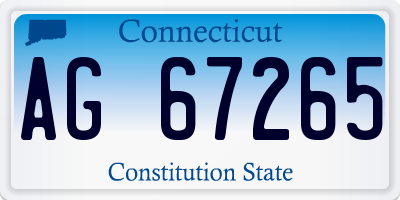 CT license plate AG67265