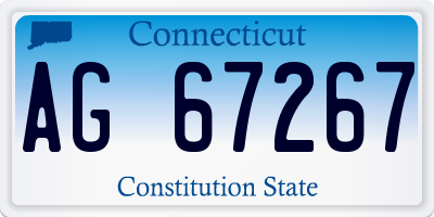 CT license plate AG67267