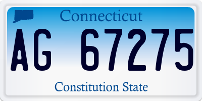 CT license plate AG67275