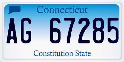 CT license plate AG67285