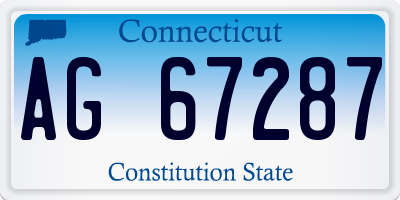CT license plate AG67287