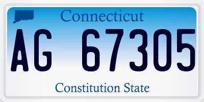 CT license plate AG67305