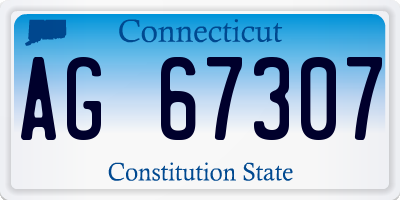 CT license plate AG67307