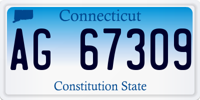 CT license plate AG67309