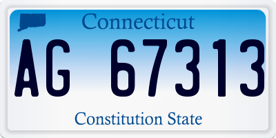 CT license plate AG67313