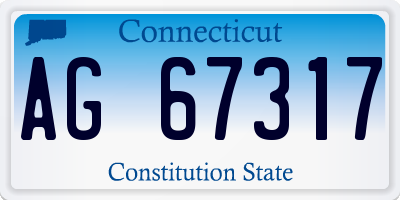 CT license plate AG67317