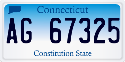 CT license plate AG67325