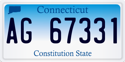 CT license plate AG67331