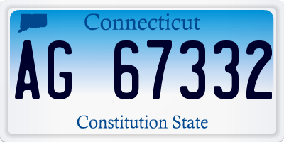 CT license plate AG67332