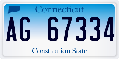 CT license plate AG67334
