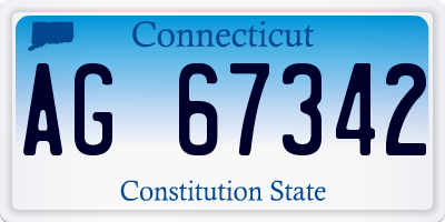 CT license plate AG67342