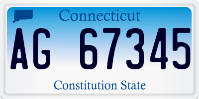 CT license plate AG67345