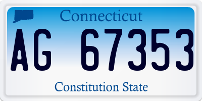 CT license plate AG67353
