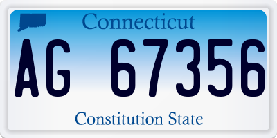 CT license plate AG67356