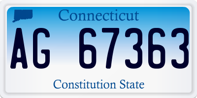 CT license plate AG67363