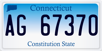 CT license plate AG67370