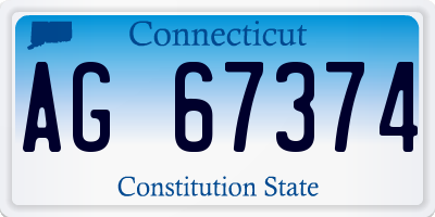 CT license plate AG67374