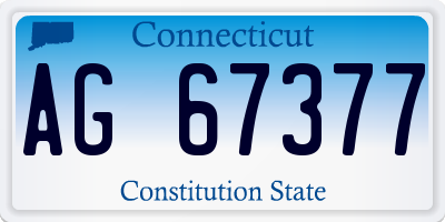 CT license plate AG67377
