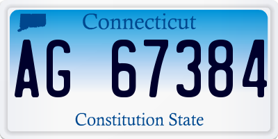 CT license plate AG67384