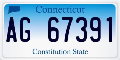 CT license plate AG67391