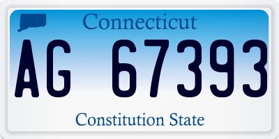CT license plate AG67393