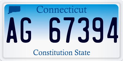 CT license plate AG67394