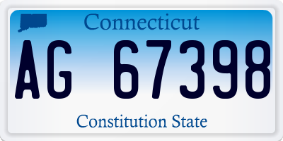 CT license plate AG67398