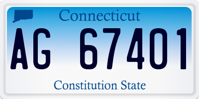 CT license plate AG67401